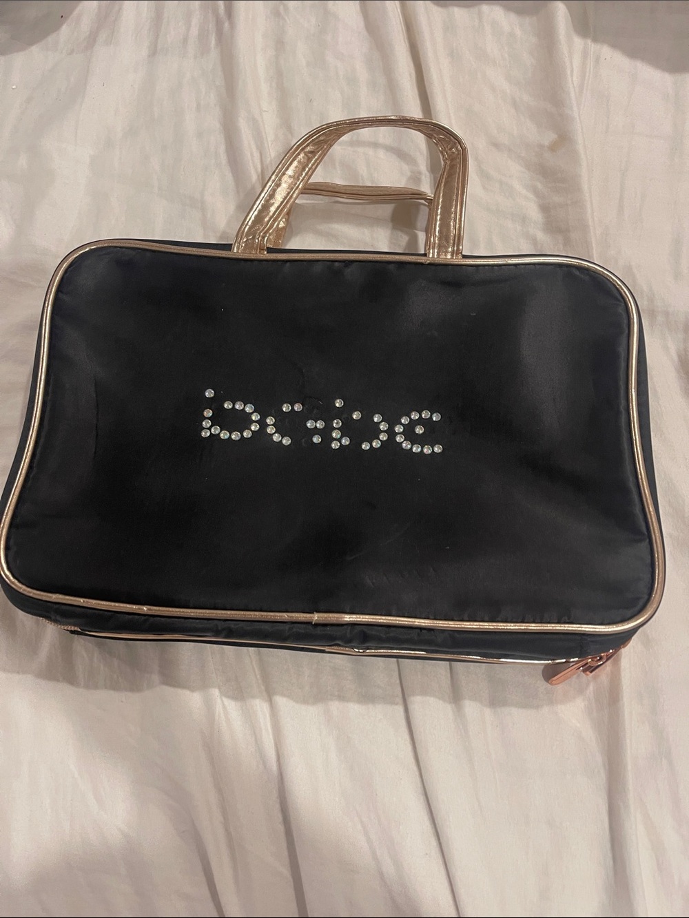 Black and Rose Gold Travel Hanging Toiletry Bag
